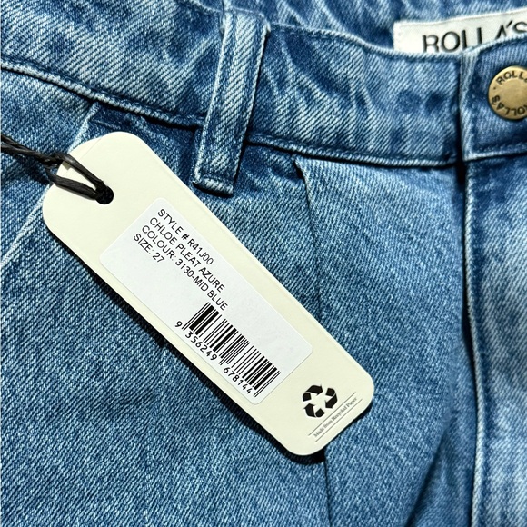Rolla’s NWT Chloe Pleated High-Rise Crop Jeans - Picture 7 of 8